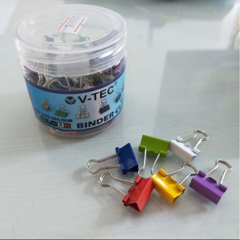 

V-TEC Binder Clip Warna [12 Pcs/Tabung]