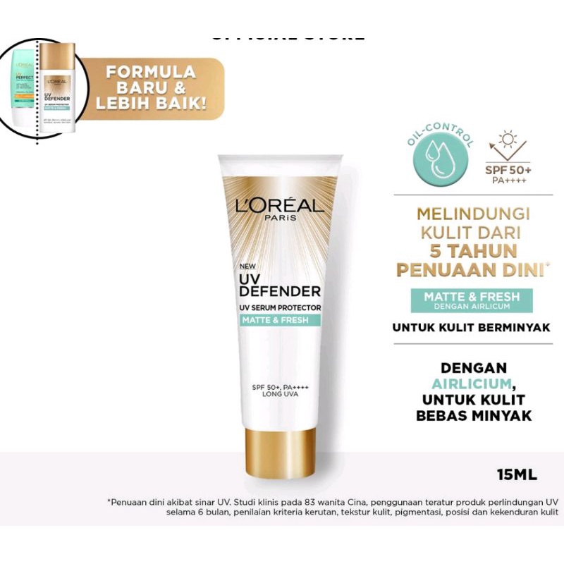 LOREAL PARIS UV DEFENDER SUNSCREEN SPF 50 15ml