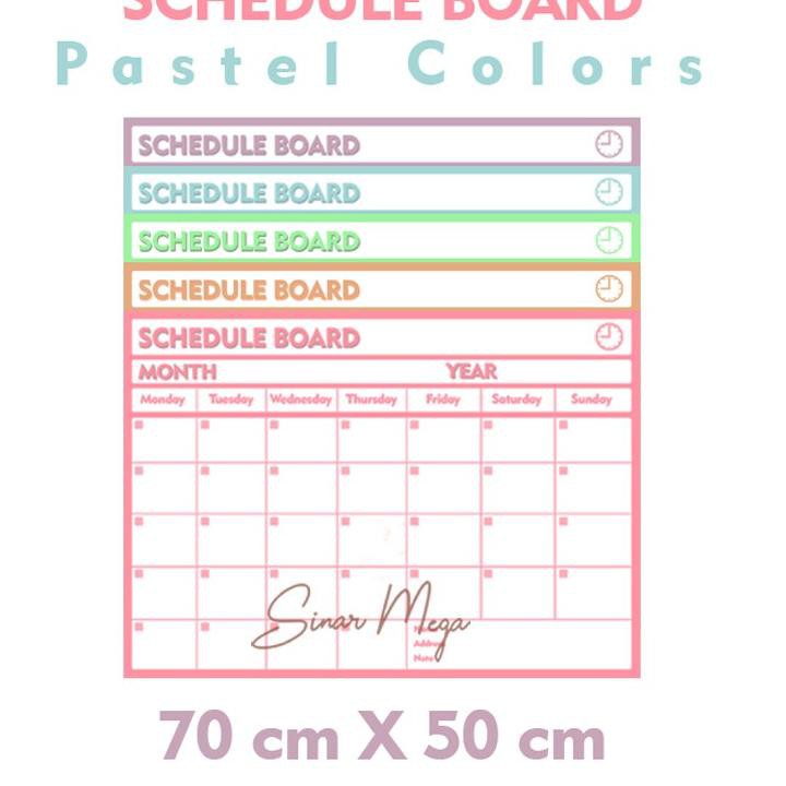 

GROSIR Schedule Board / Papan Jadwal Warna Pastel Milky Lucu Unik Murah / Schedulle Board