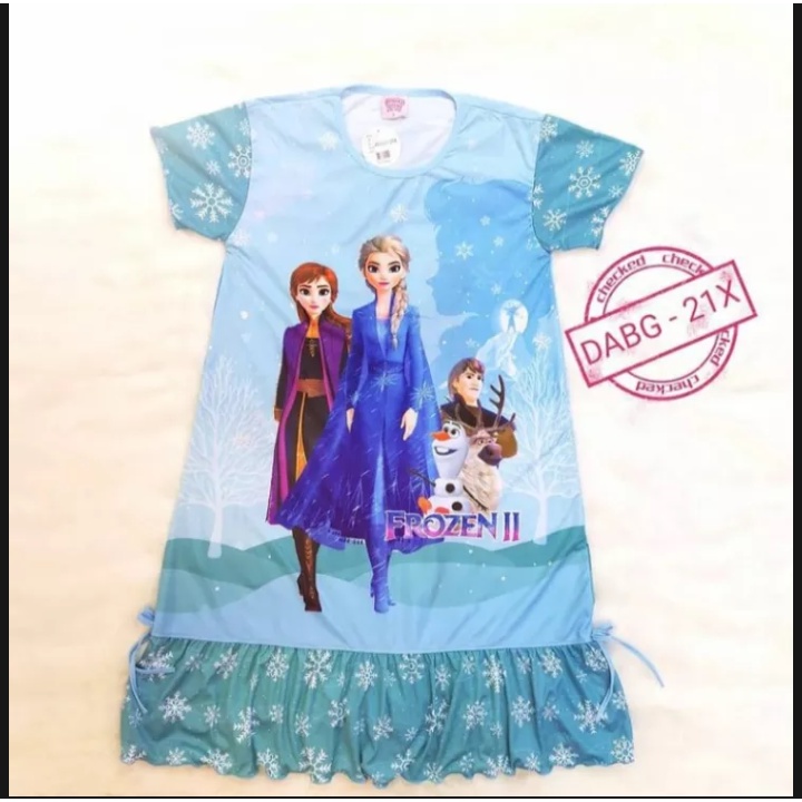 Baju dress anak perempuan FROZEN II jumbo // daster anak perempuan //baju FROZEN 2 // daster jumbo