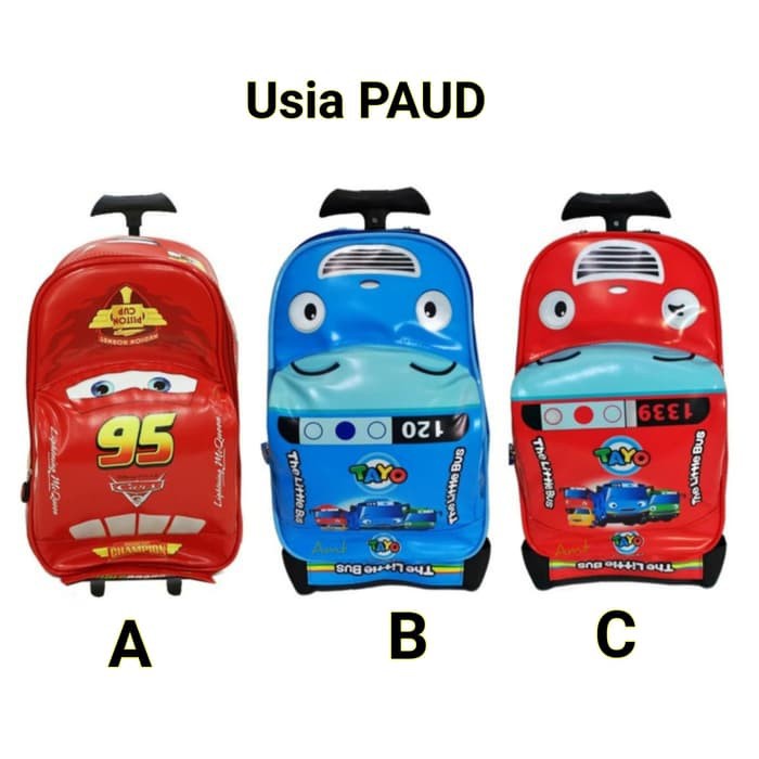 Tas Troli Anak Trolley Anak Tk Karak Batman Spiderman Cars Fjm113 RM948  Sekolah Ransel 3D Tk Cars M