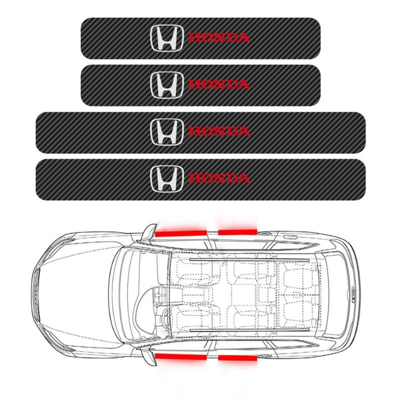 promo 4 pecs stiker carbon 3D stiker mobil honda jazz honda brio stiker pengaman mobil honda Aksesor