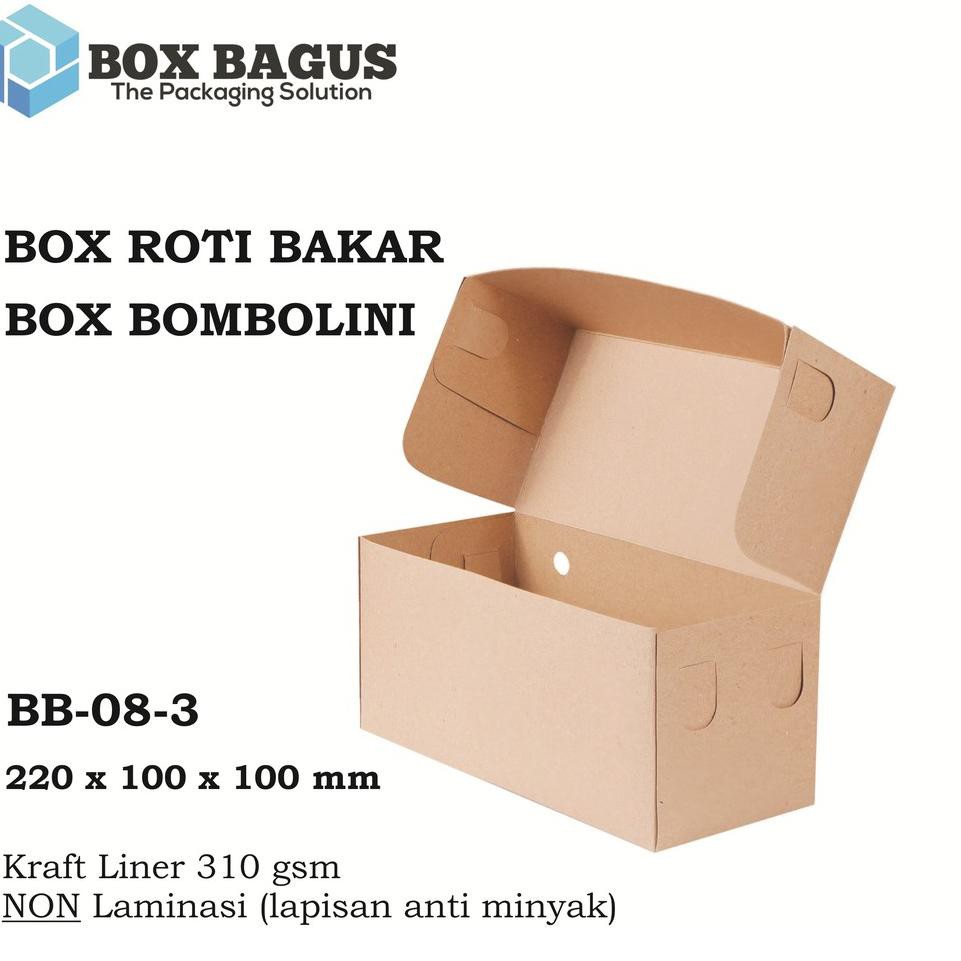 

➶mr BOX DUS KARDUS KOTAK ROTI BAKAR DONAT BOMBOLINI BOLU 22x10x10 cm KRAFT 310 g (1 pack = 25 pcs) ❅