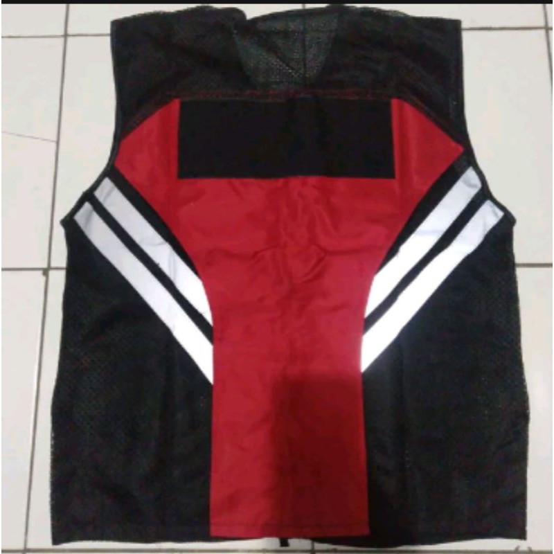 ROMPI SAFETY JUMBO BIG SIZE XXXL XXXXL MERAH HITAM FREE LOGO BAHAN TASLAN JARING