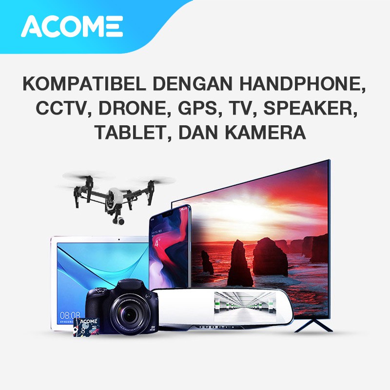 ACOME Micro SD Card 8GB/16GB/32GB/64GB High Speed Up To 90MB/S Class 10 Memory Card All device