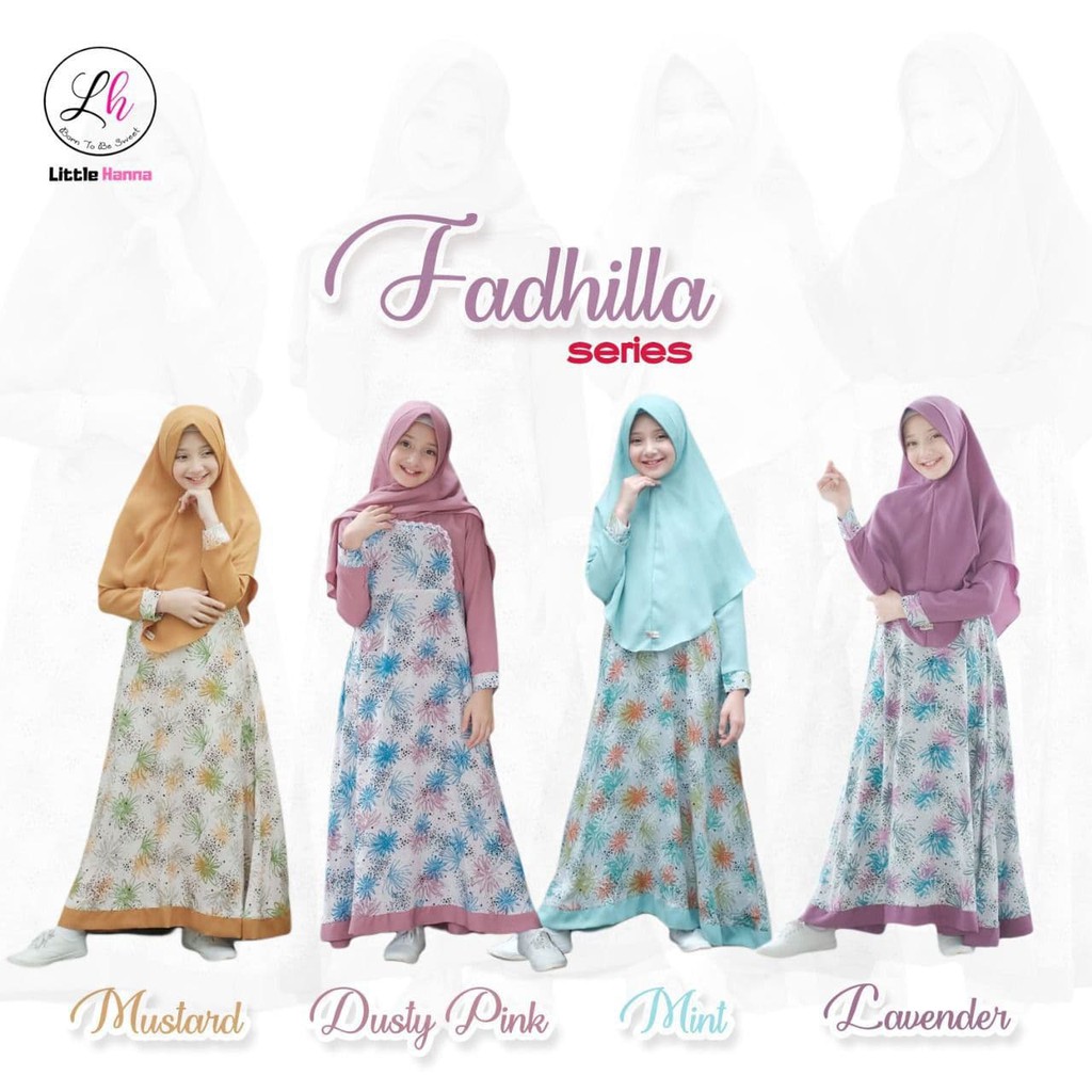 gamis anak cantik little hanna fadilah gamis bagus gamis bahan gamis bahan cantik bahan rayyon print