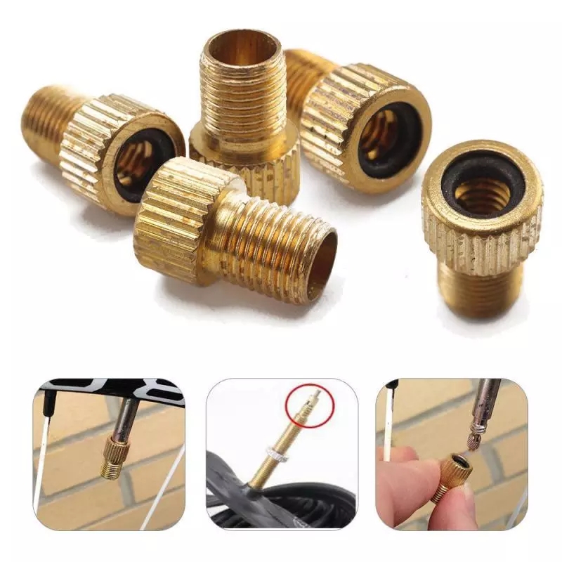 2pcs Adapter Katup Tabung Kompresor Udara Bahan Tembaga Untuk Aksesoris Sepeda