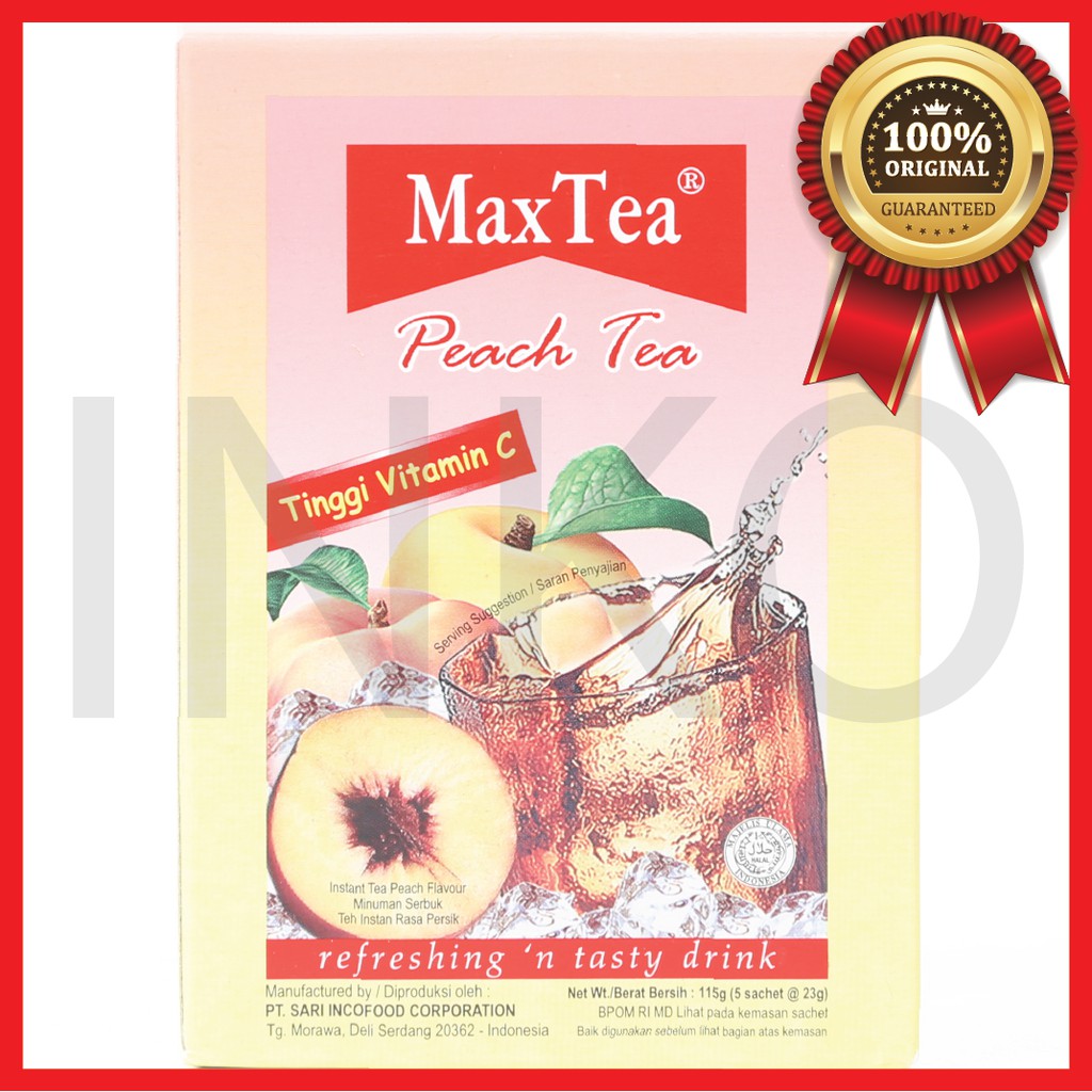 

MAXTEA PEACH TEA TINGGI VITAMIN C REFRESHING TASTY DRINK KOTAK 5X23GR