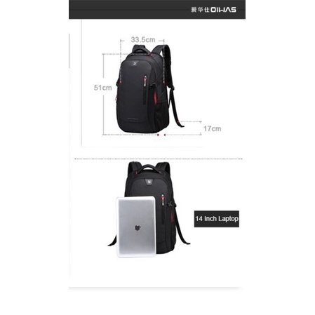 tas ransel pria OIWAS bags tas ransel laptop polos simple elegant tas sekolah anak tas kerja