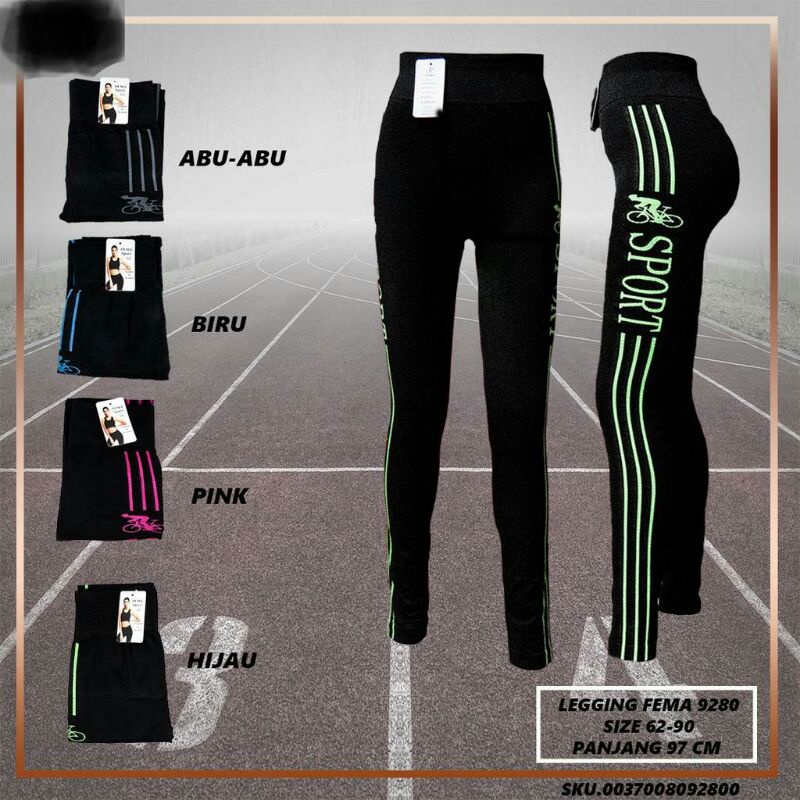 leging senam panjang motif army/leging senam import