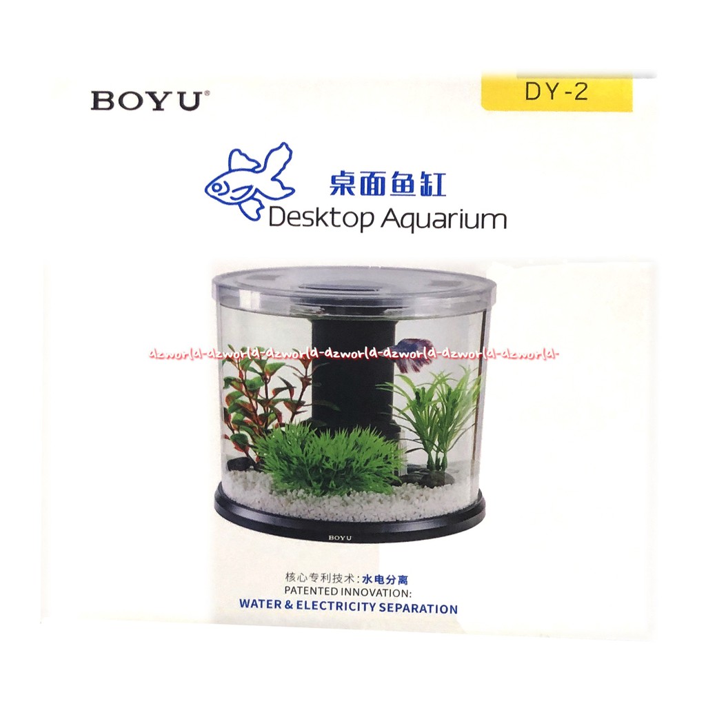 Boyu Desktop Aquarium Tempat Akuarium Meja Mini Oval