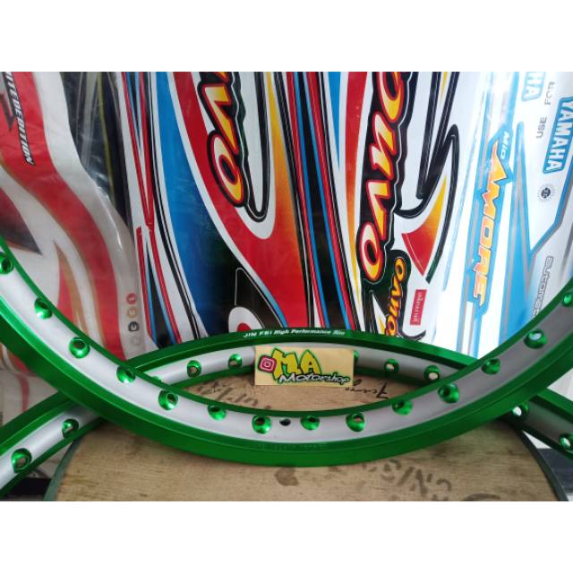 Velg jinfei twotone hijau silver ukuran 120 140