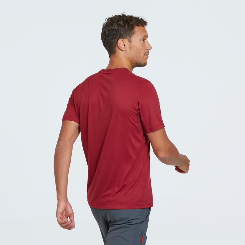 QUECHUA MH100 T-Shirt Kaos Hiking Pria Serap Keringat