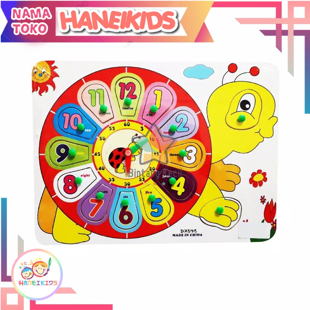 MAINAN PUZZLE JAM ANIMAL MOX KARAKTER TERMURAH/MAINAN KAYU PUZLE HEWAN/DIY PUZZLE JAM HEWAN