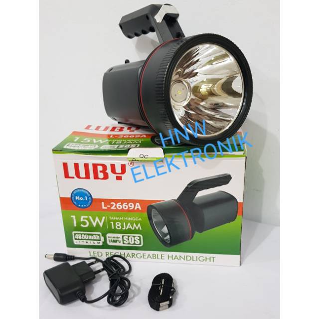 Senter Led lampu emergency chas Luby 15 watt 2669A 2669 A 15W