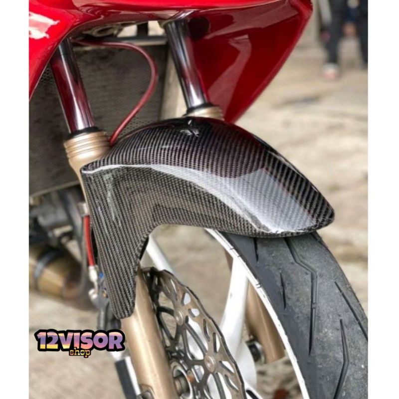spakbor depan ninja rr carbon kevlar . spakbor ninja r carbon levlar
