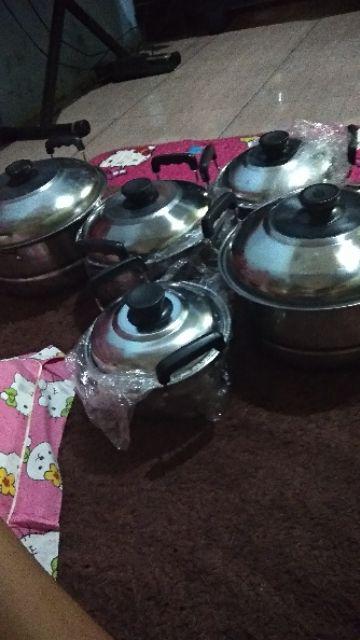 Panci 1 Set 5 Pcs Kingko / Homelux America High Pots + Steamer Stainless Steel