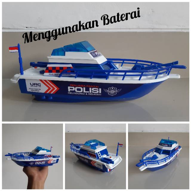 Mainan Perahu Boat Baterai Anak Edukatif - Kapal Cepat Batre Jalan Air