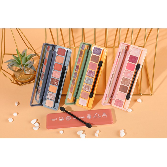 LAMEILA 8 color Eyes shadow Rainbow Cute 8 Color Glitter Waterproof + FREE Brush LA033 3051