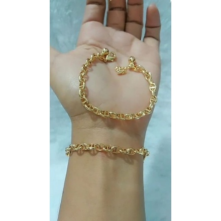 Gelang rantai rodhium cd gold. xuping titanium