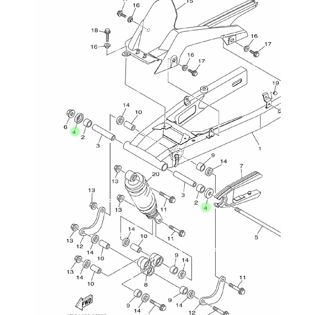 cover thrust tutup bosh swing arm alfa sigma force1 f1zr fiz r rxz rzr byson scorpio 5BP-F2129-01