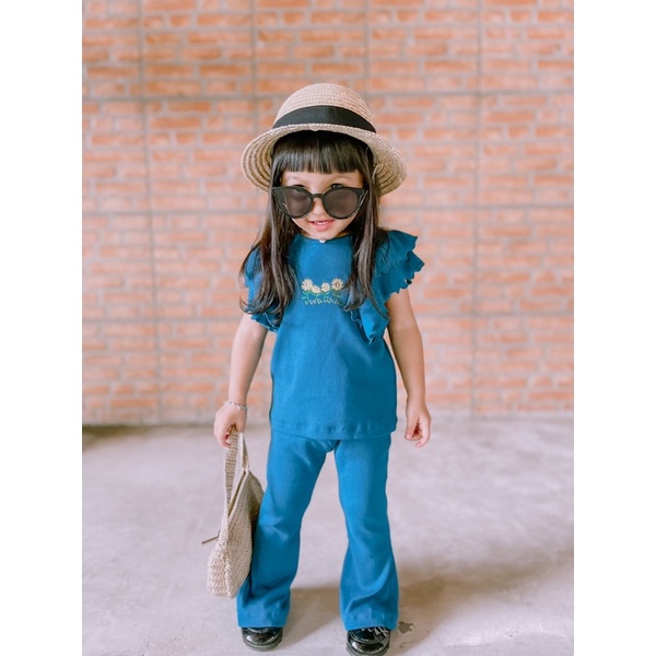 LITTLECAIM - CLARET RUFFLE SET | baju anak perempuan