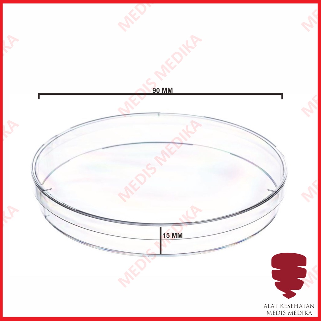 Petri Dish 90 MM X 15 MM Isi 10 Cawan Steril One Med Petridish Sterile 90mm X 15mm Onemed