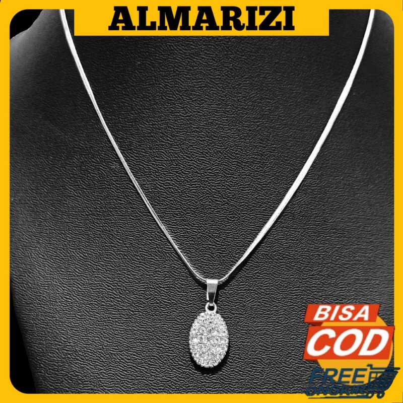 Kalung Liontin Wanita / Kalung Liontin Titanium Anti Karat / Kalung Liontin Terbaru Anti Karat Dan Tidak Luntur / Kalung Wanita Silver Kinpul