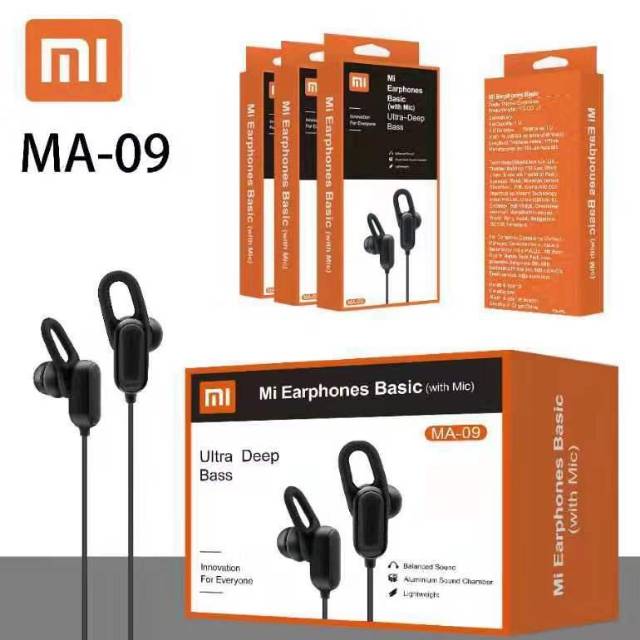 Handsfree Earphone Xiaomi MA 09 / Headset Xiaomi MA-09 Ultra Deep Bass + Mic Original