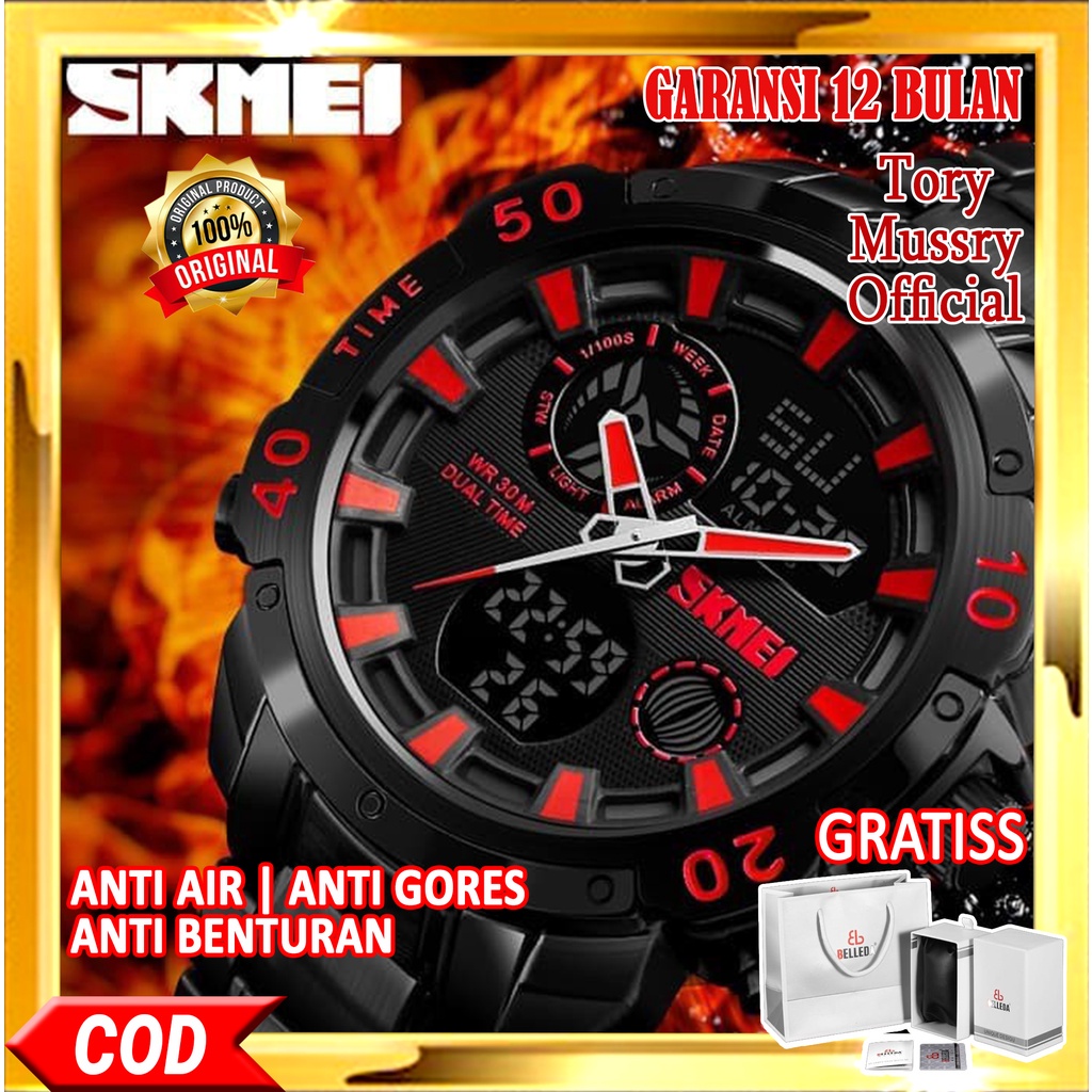Jam Tangan Pria Mewah Premium SKMEI AD 1306 Man Original Men Digital Analog Watch Quartz Fashion Ker