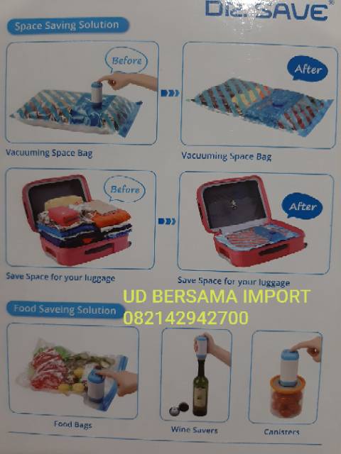 vacum pakaian baju vacum travel kit vakum koper dr save