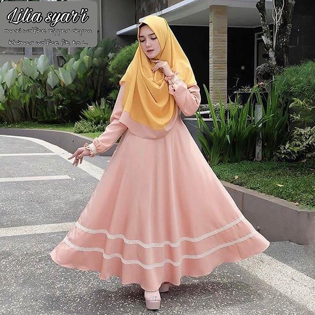 TERMURAH    GAMIS PESTA LILIA SYARI / BAJU KEKINIAN/GAMIS SYARI/ BAJU MURAH/ KEBAYA MODERN/ DRESS