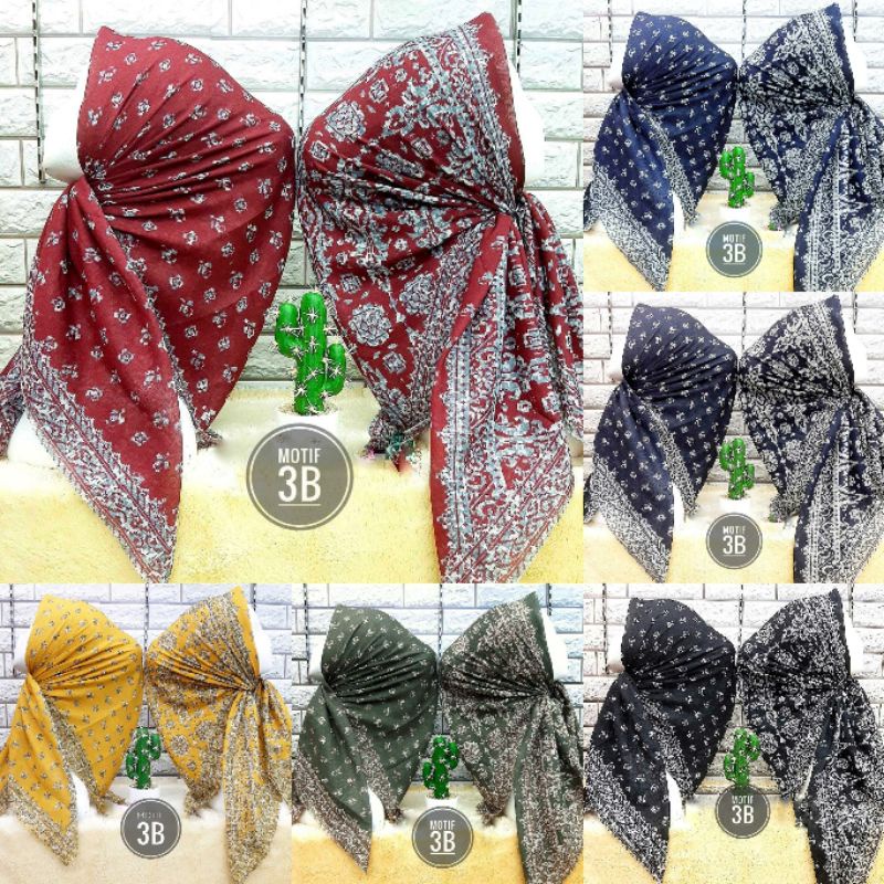 Hijab VOAL PREMIUM Motif Songket 3B Jilbab Segiempat Motif Laser Cut