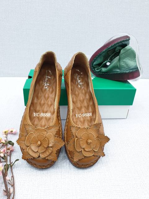 Sepatu Clarks wanita / clarks Flat /CLARKS FLOWER YC-9888 + LENGKAP BOX