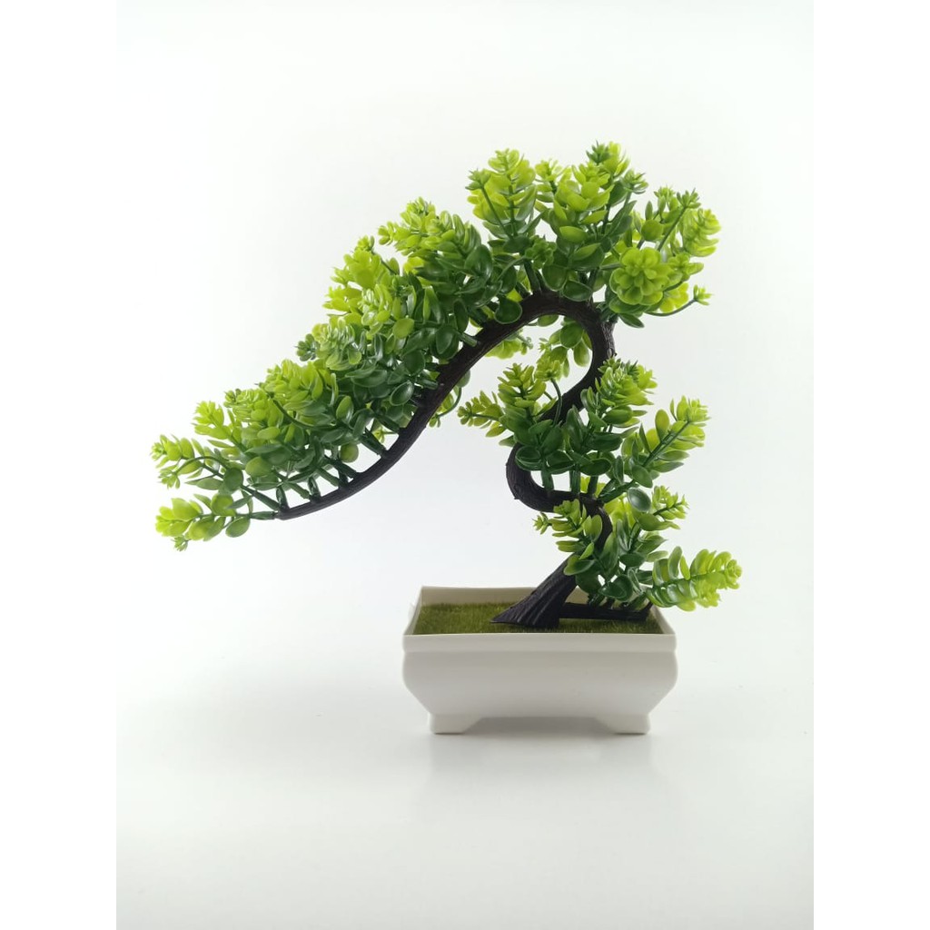 COD BUNGA PLASTIK BUNGA BONSAI BUNGA ARTIFISIAL BUNGA HIASAN MEJA TANAMAN HIAS PLASTIK BP8825-HIJAU