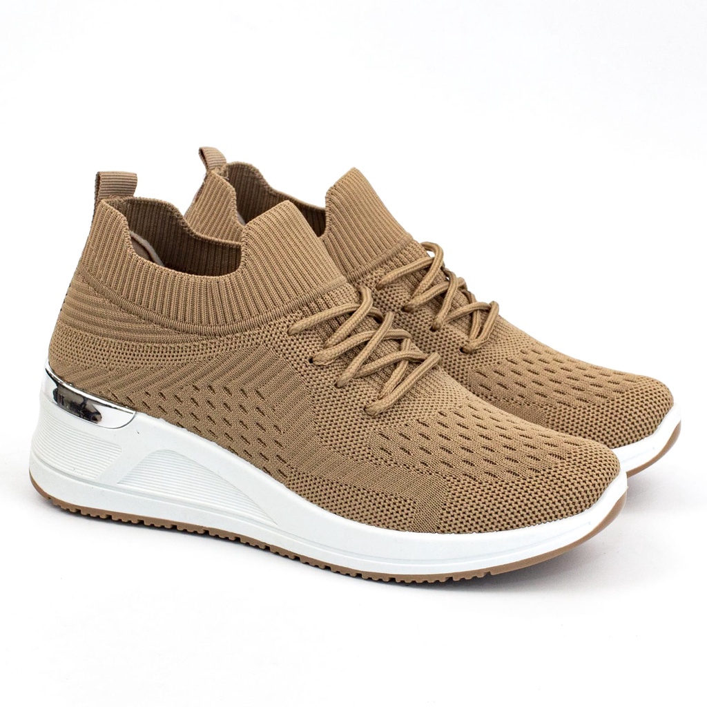 Sepatu Wanita Sport Model Tinggi Pakai Tali Shoes Canvas Cewek Sepatu TG8836