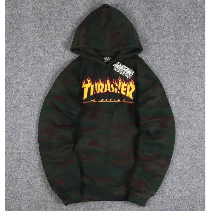 JAKET SWEATER HOODIE THRASHER CAMO SIMPLE UNISEX GOOD QUALITY