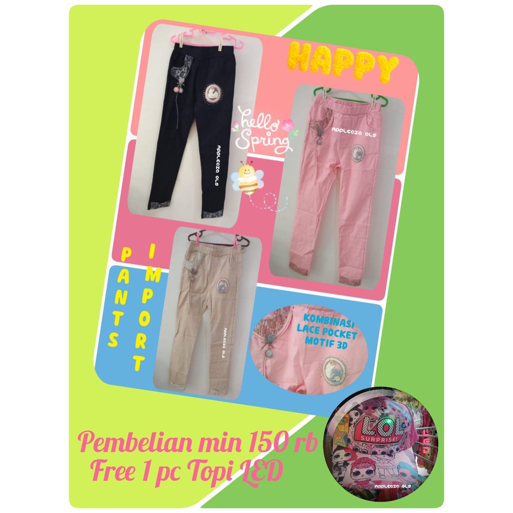 FREE TOPI LED New Import Celana Panjang Anak Celine Berkualitas