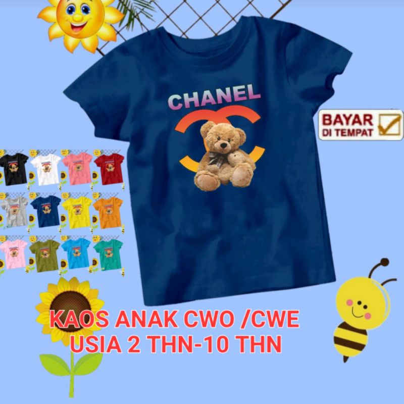 KAOS ANAK CWO/CWE USIA 2 THN-10 THN (CH4N3L BEAR)