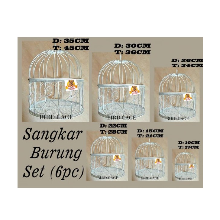 Sangkar Burung Dekor Set 6pc / Seserahan Sangkar Burung TEBAL BULAT