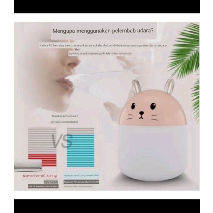 humidifier cute rabbit pelembab udara ruangan cat