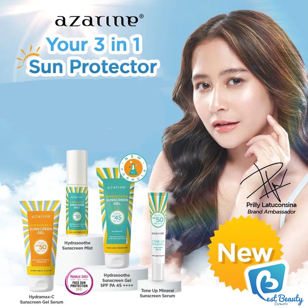 ★ BB ★  AZARINE Hydrasoothe Sunscreen Gel SPF45 PA++++ | Azarine Sun Screen Tabir Surya Cream | AZARINE Hydramax-C Suncreen Serum SPF 50 | AZARINE Tone Up Mineral Suncreen Serum SPF 50 | AZARINE Hydrasoothe Sunscreen Mist SPF 50 PA++++