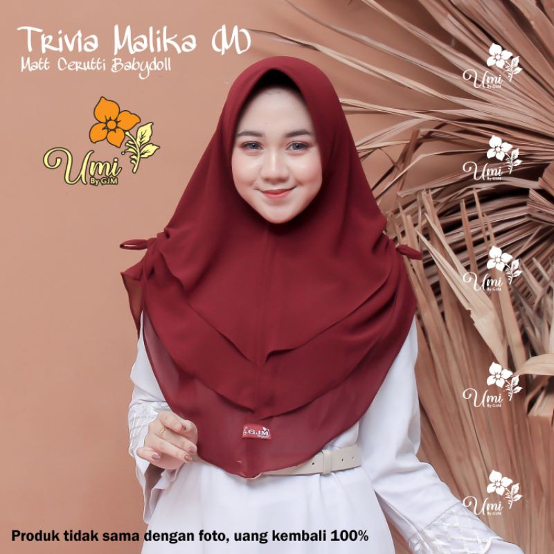 Jilbab Instan Cerutti Babydoll Trivia Malika || Jilbab Tiga Layer Cerutti Original GJM