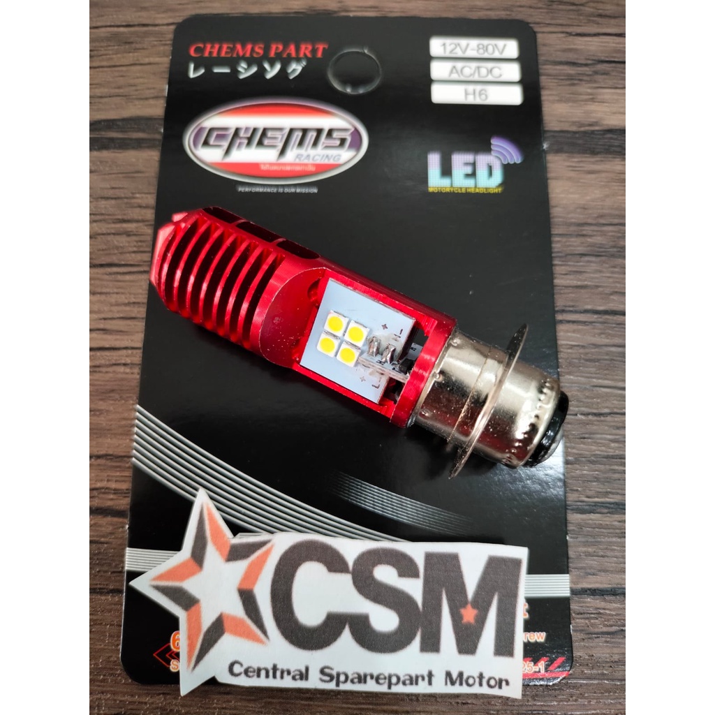 Lampu depan motor AC DC H6 2 sisi 12 8 mata Warna Semua Jenis Motor Bebek Matic