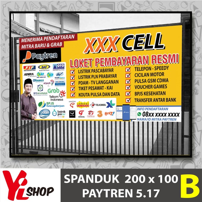 Utrs0e4 Spanduk / Banner Agen Paytren Ukuran 2 X 1 M As71S0D