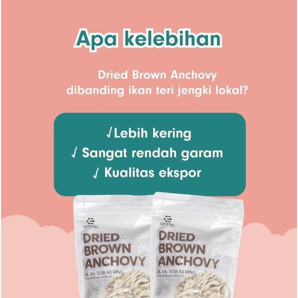 Crystal of the Sea DRIED BROWN ANCHOVY 80G Ikan Teri Jengki PLASTIKAN