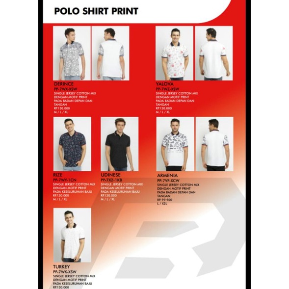 Polo Shirt Print dengan Kerah Wangky - Poshboy