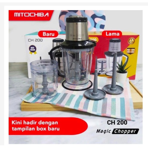 [ Mitochiba ] Chopper / Blender / Penggiling daging Mitochiba Food Chopper CH-200 Kapasitas 2 Liter - Blender Multifungsi Garansi Resmi 1 tahun!