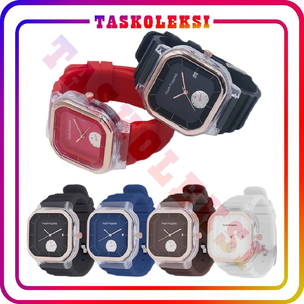 ☛TK☚ JT037 Jam Tangan Wanita Hush Puppies Crono Hiasan Bentuk Kotak HP-60