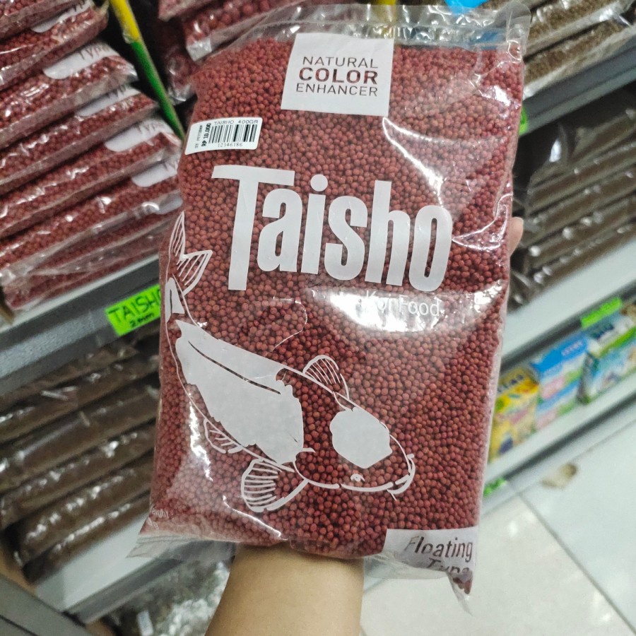 Taisho Merah 2mm 400 gr Pelet Pakan Makanan Ikan Hias Koi Premium 2 mm